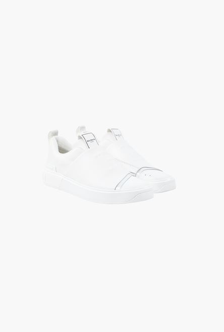 Smooth white leather B-Court Easy sneakers with embossed white Balmain monogram - 2