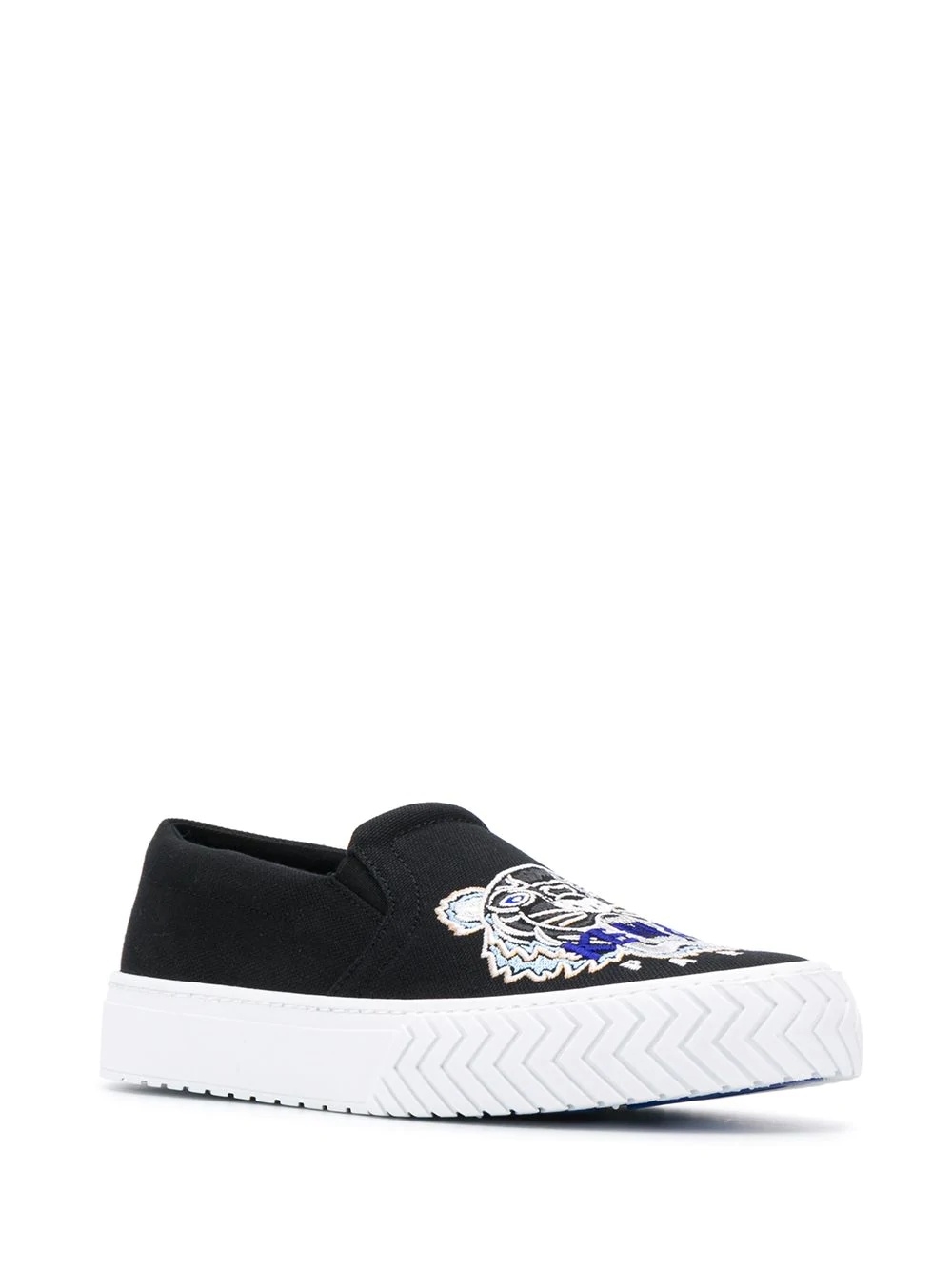 embroidered tiger slip-on sneakers - 2