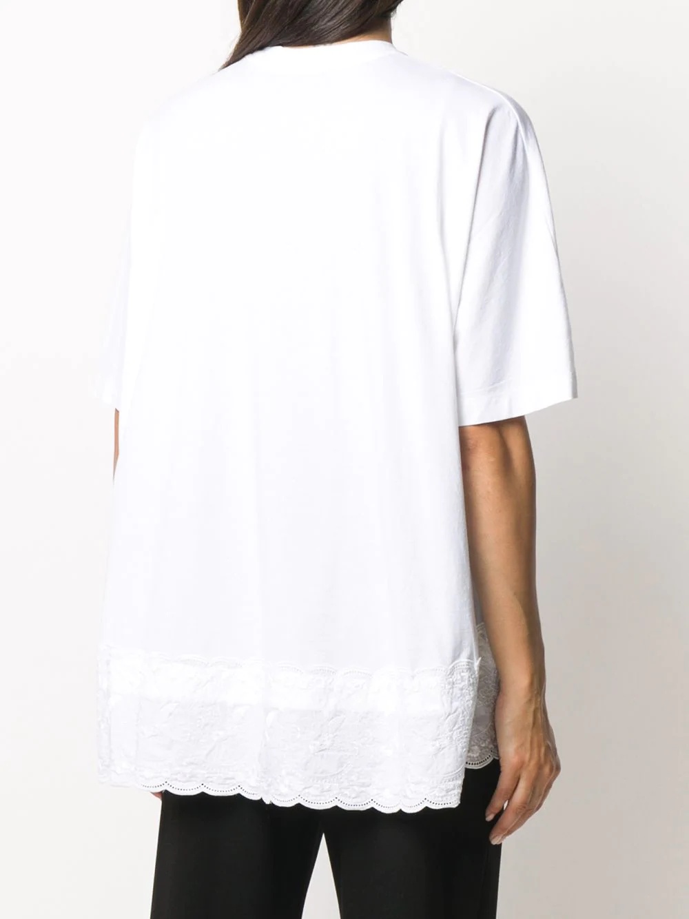 broderie anglaise detail T-shirt - 4