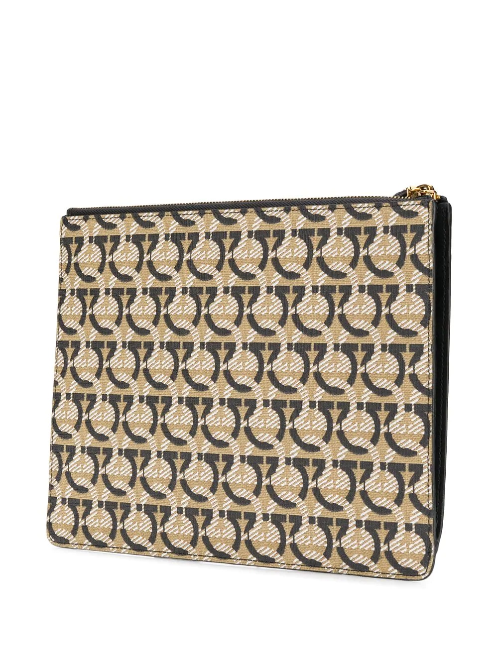 zipped logo-print clutch bag - 3