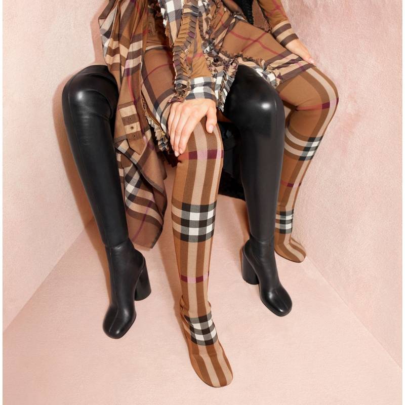 Leather Over-the-knee Sock Boots 8