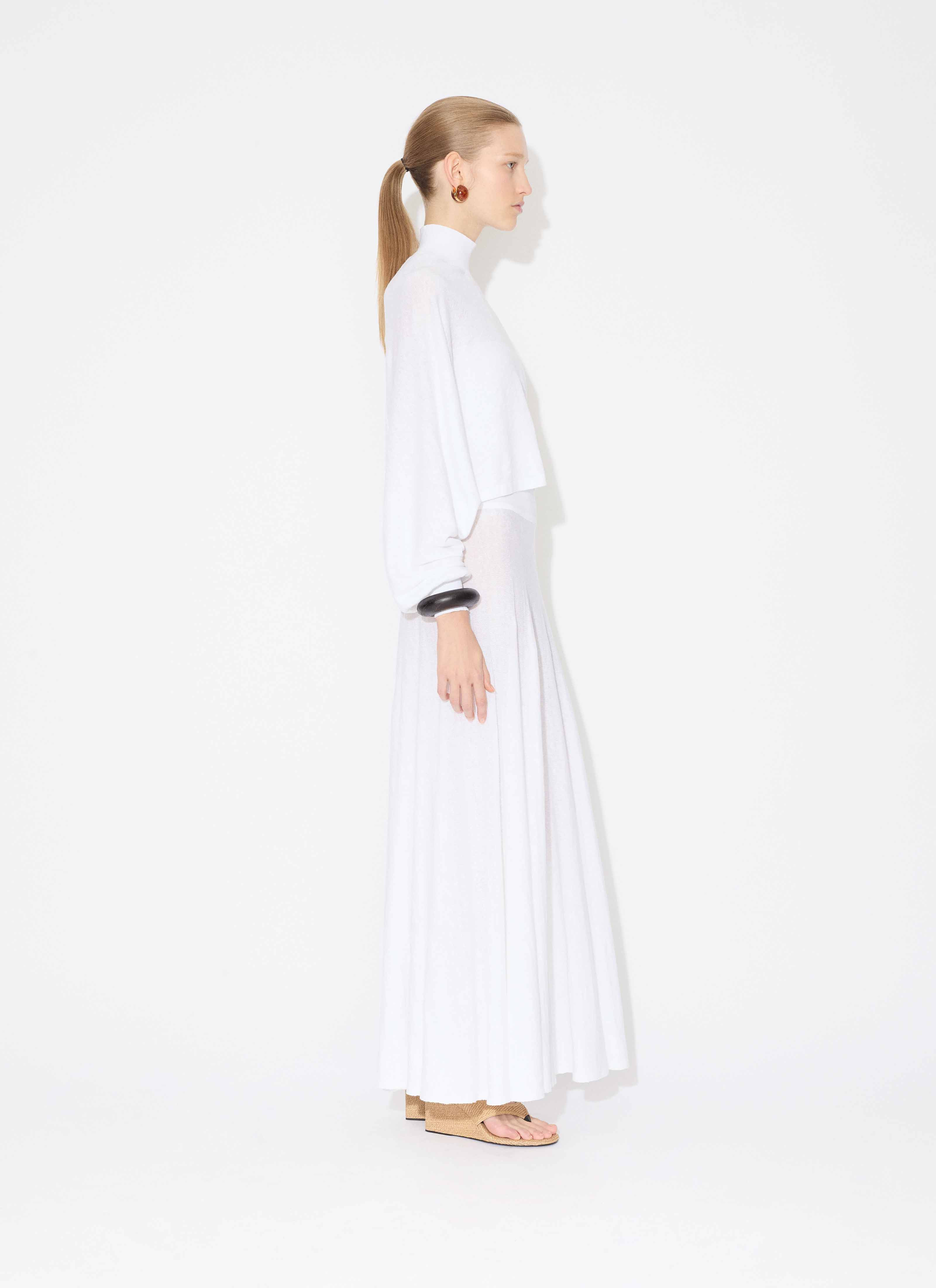 ワンピース ALAIA Linen blend maxi dress Alaia_White_Linen_Twist_Maxi_D
