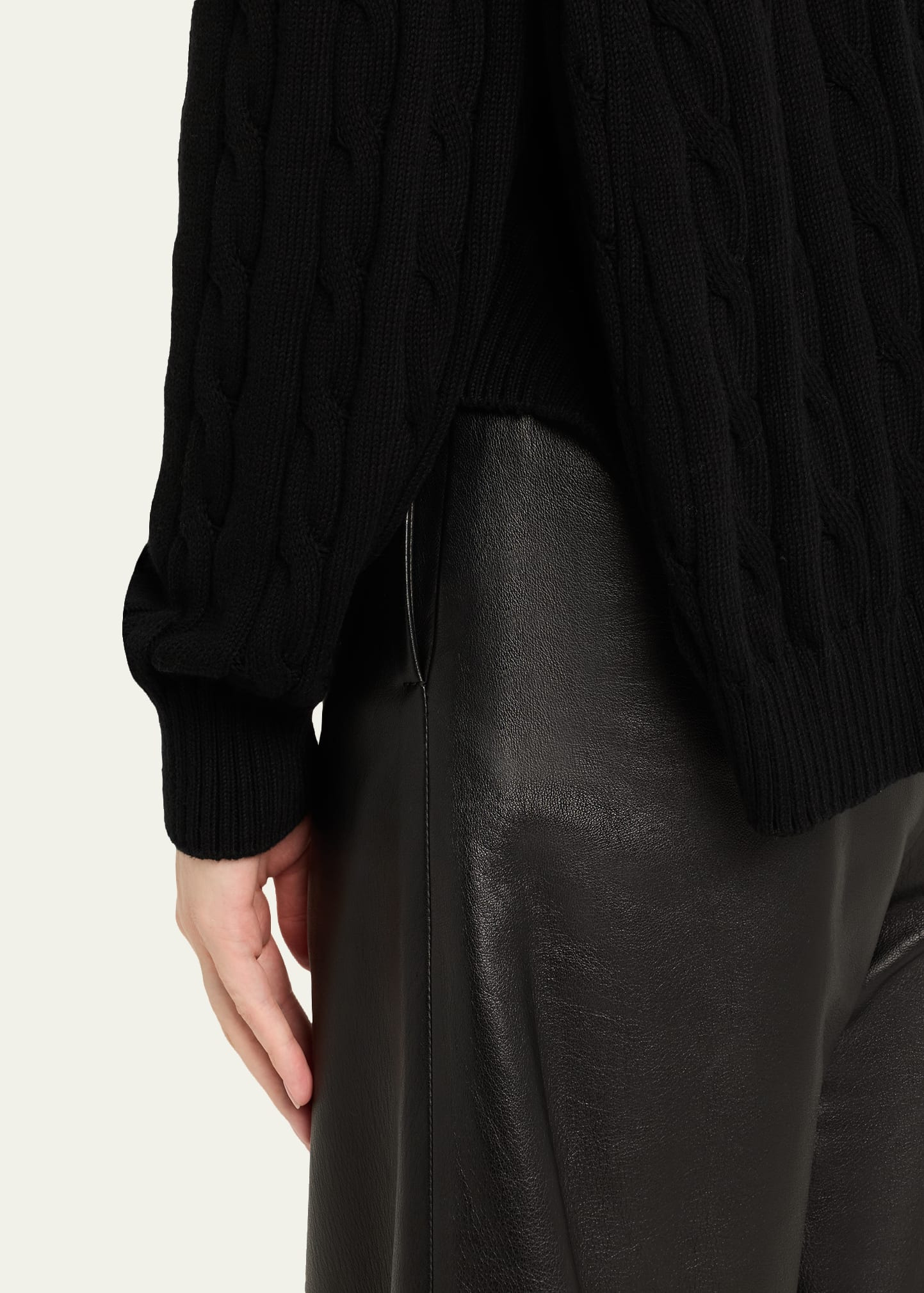 Cable-Knit Crewneck Sweater - 5