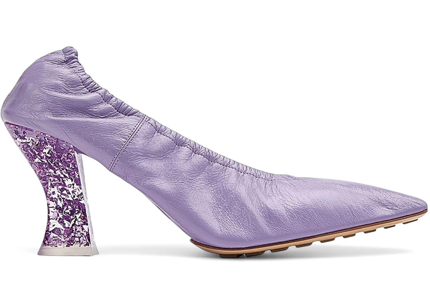 Bottega Veneta Glitter Heel Leather Pumps Lavender (Women's) - 1