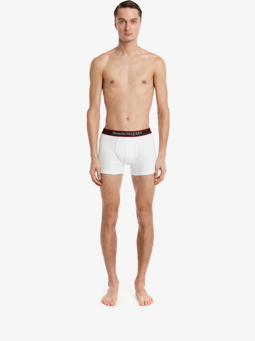 Selvedge Boxers in White/red - 2