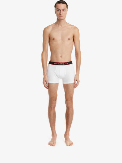 Alexander McQueen Selvedge Boxers in White/red outlook