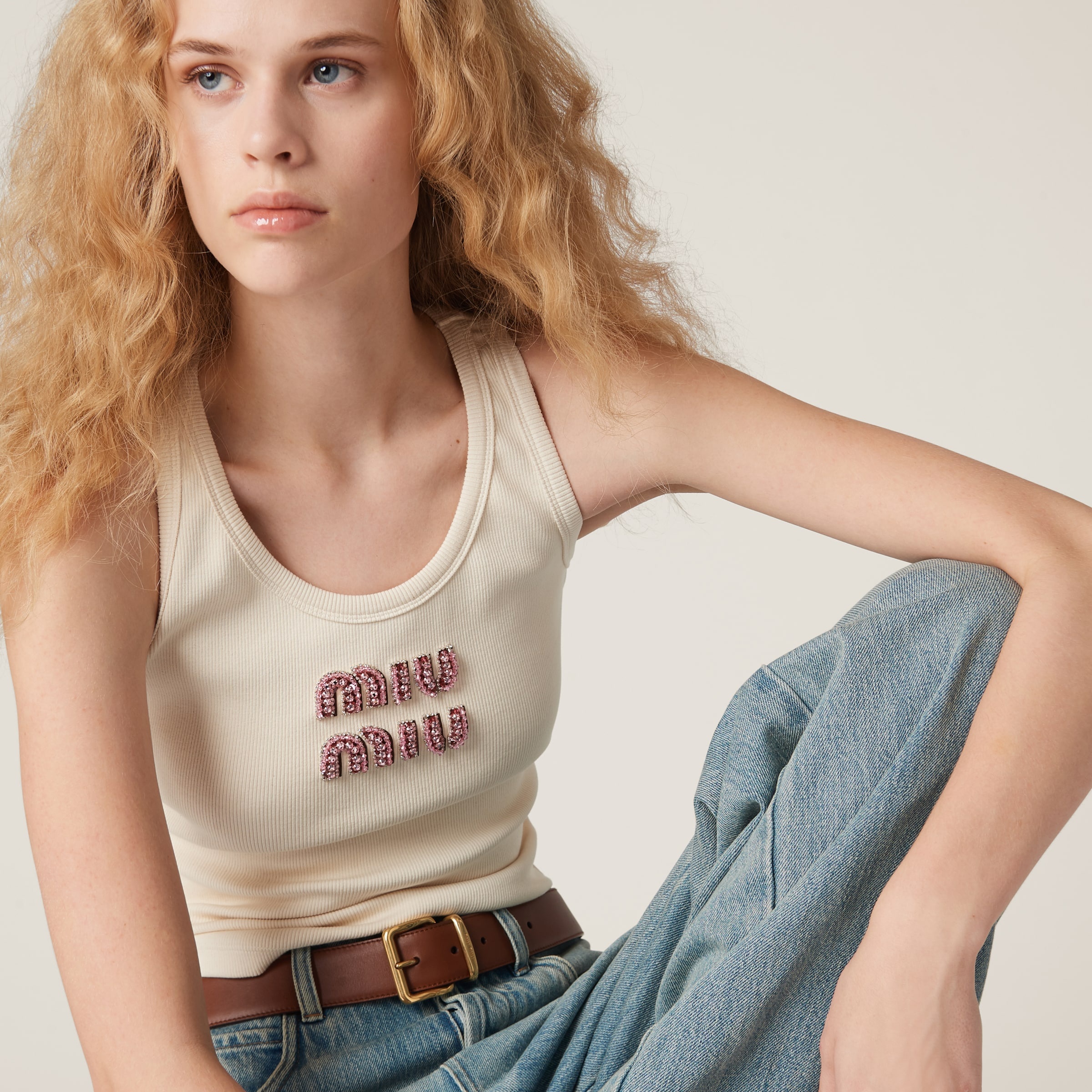 Ribbed jersey top - 4