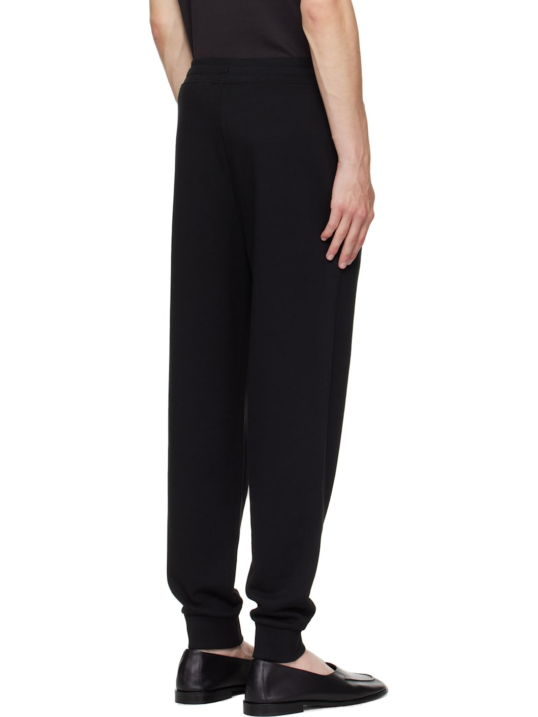 Black Cuffed Logo Print Sweatpants - 3