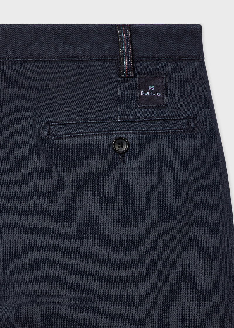 Paul Smith Navy Stretch Cotton-Twill Shorts With Embroidery Detail outlook