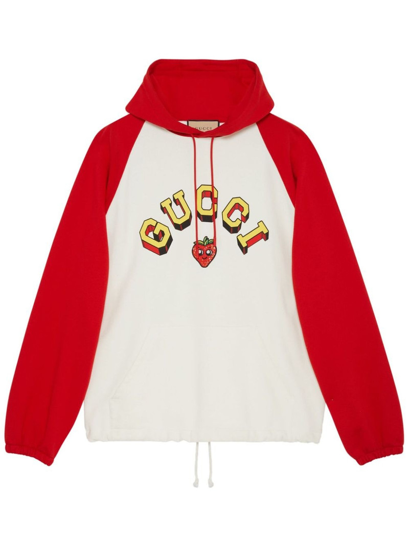 logo-print cotton hoodie 1