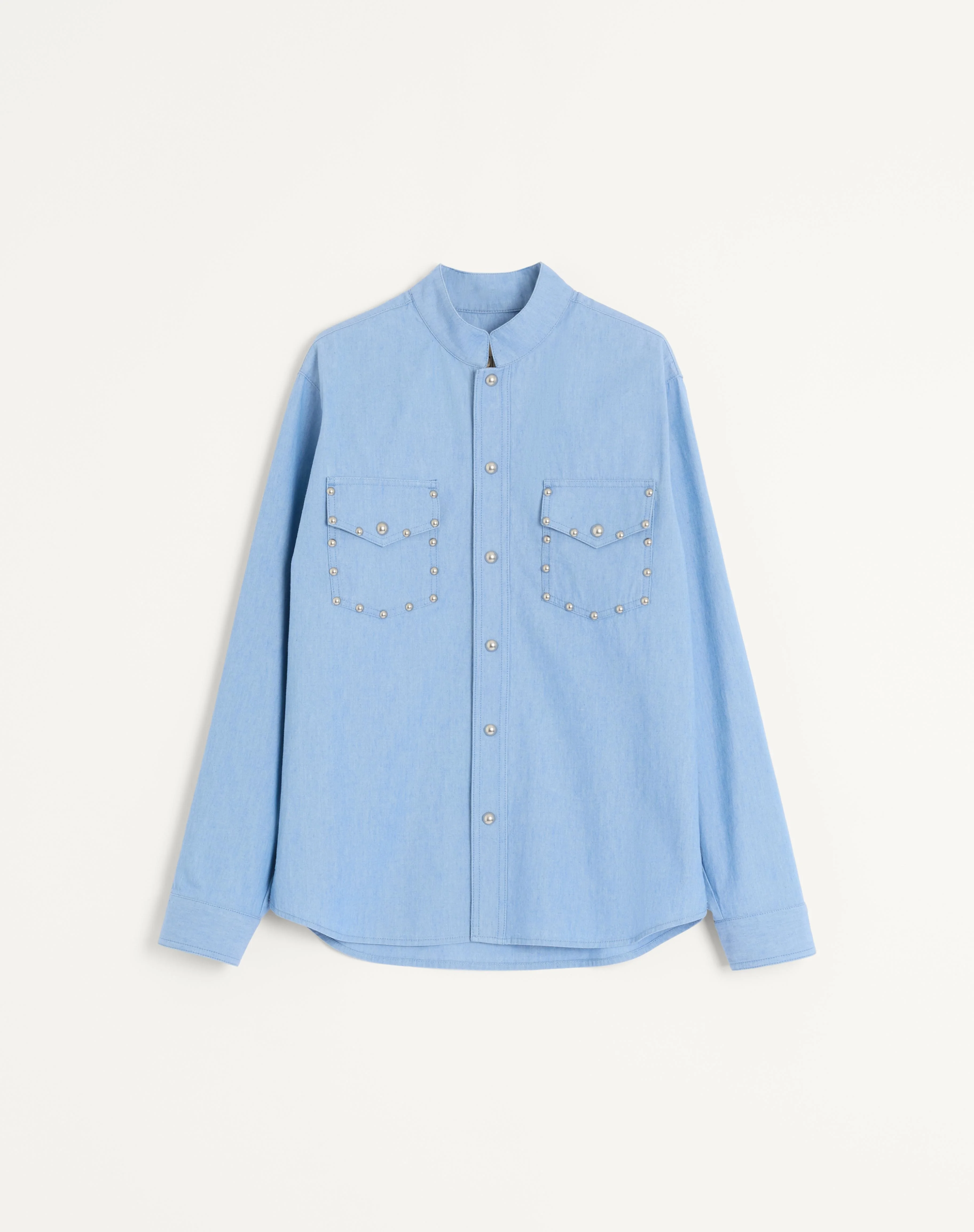 DENIM SHIRT WITH CABOCHONS - 1