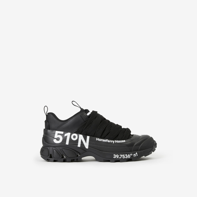 Lace Detail Coordinates Print Leather Arthur Sneakers - 1