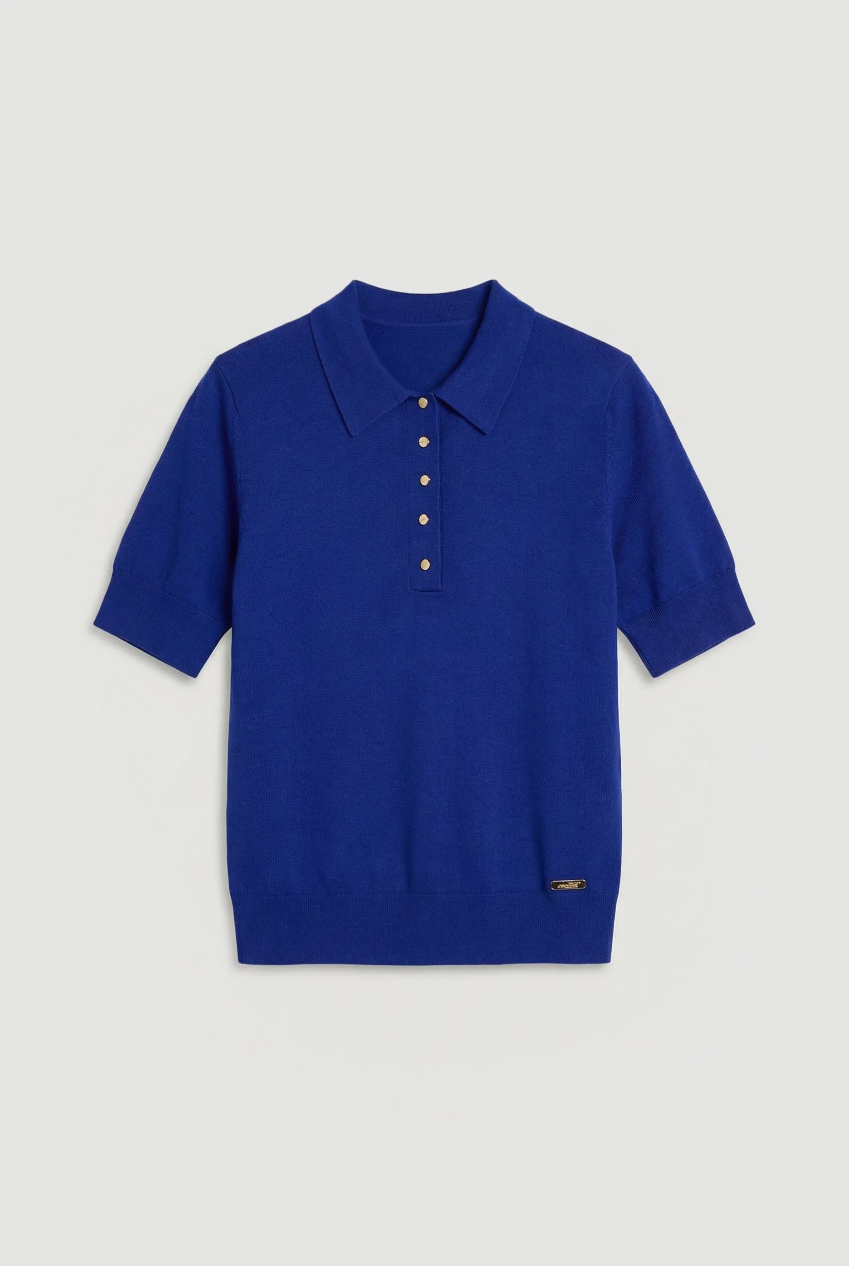 Viscose Blend Collared Polo Top - 1