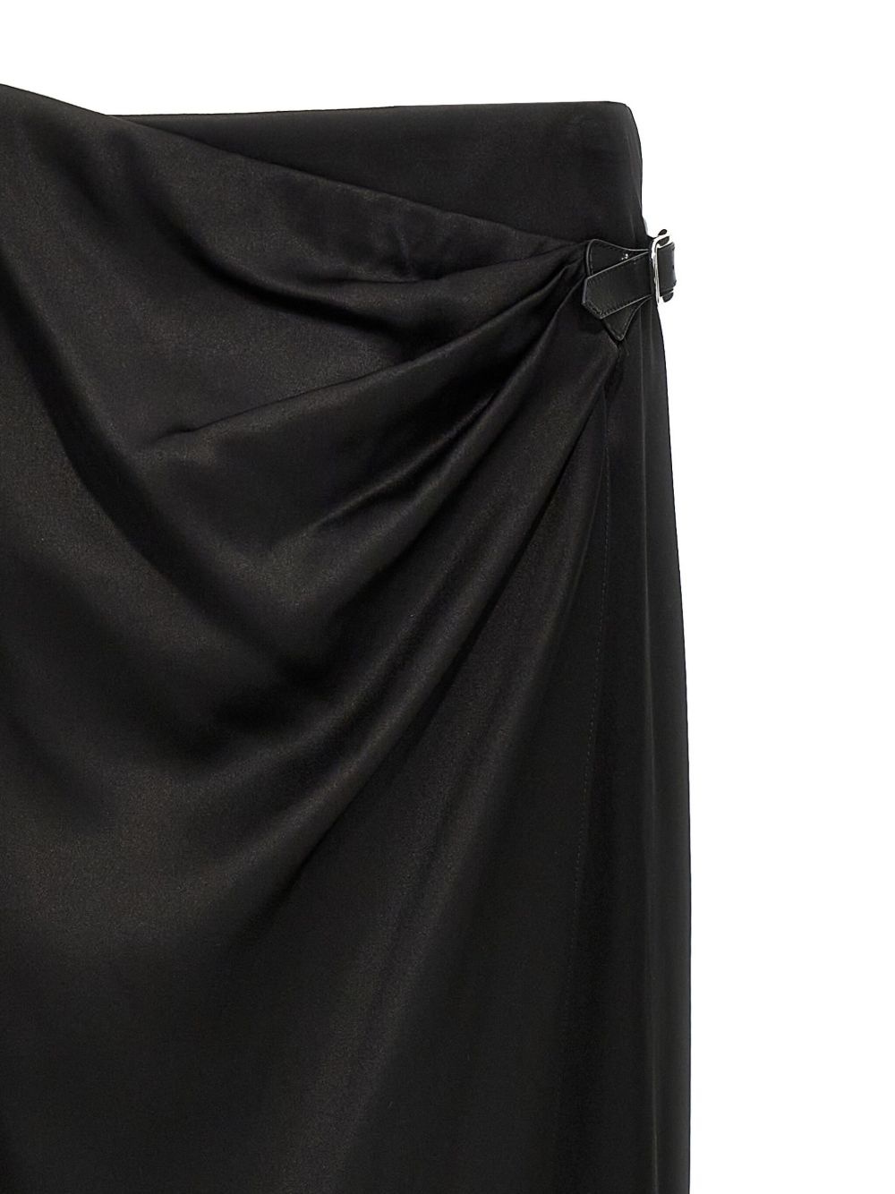 leather-belt wrap maxi skirt - 3