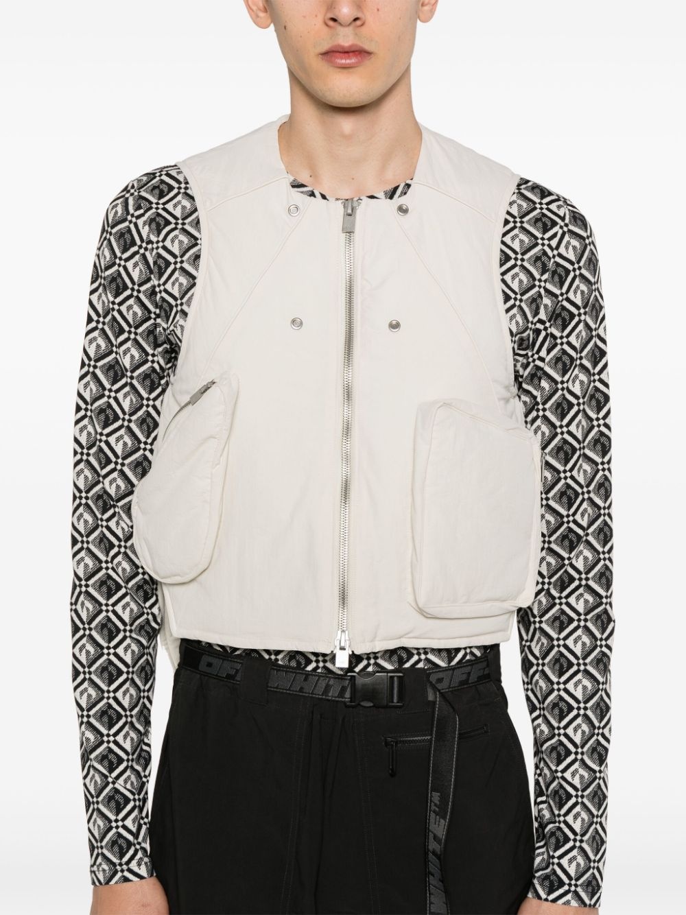 multi-pocket padded gilet - 6