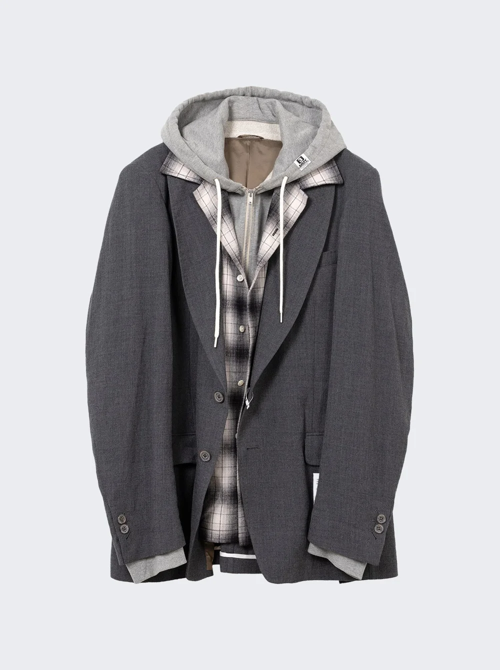 Triple Layered Blazer Grey - 1