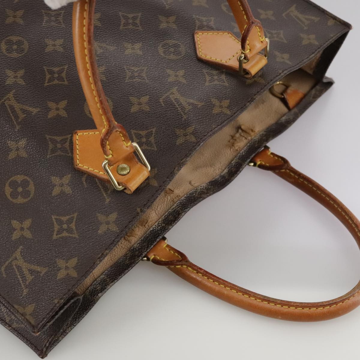 LOUIS VUITTON Monogram Sac Plat Hand Bag M51140 - 6