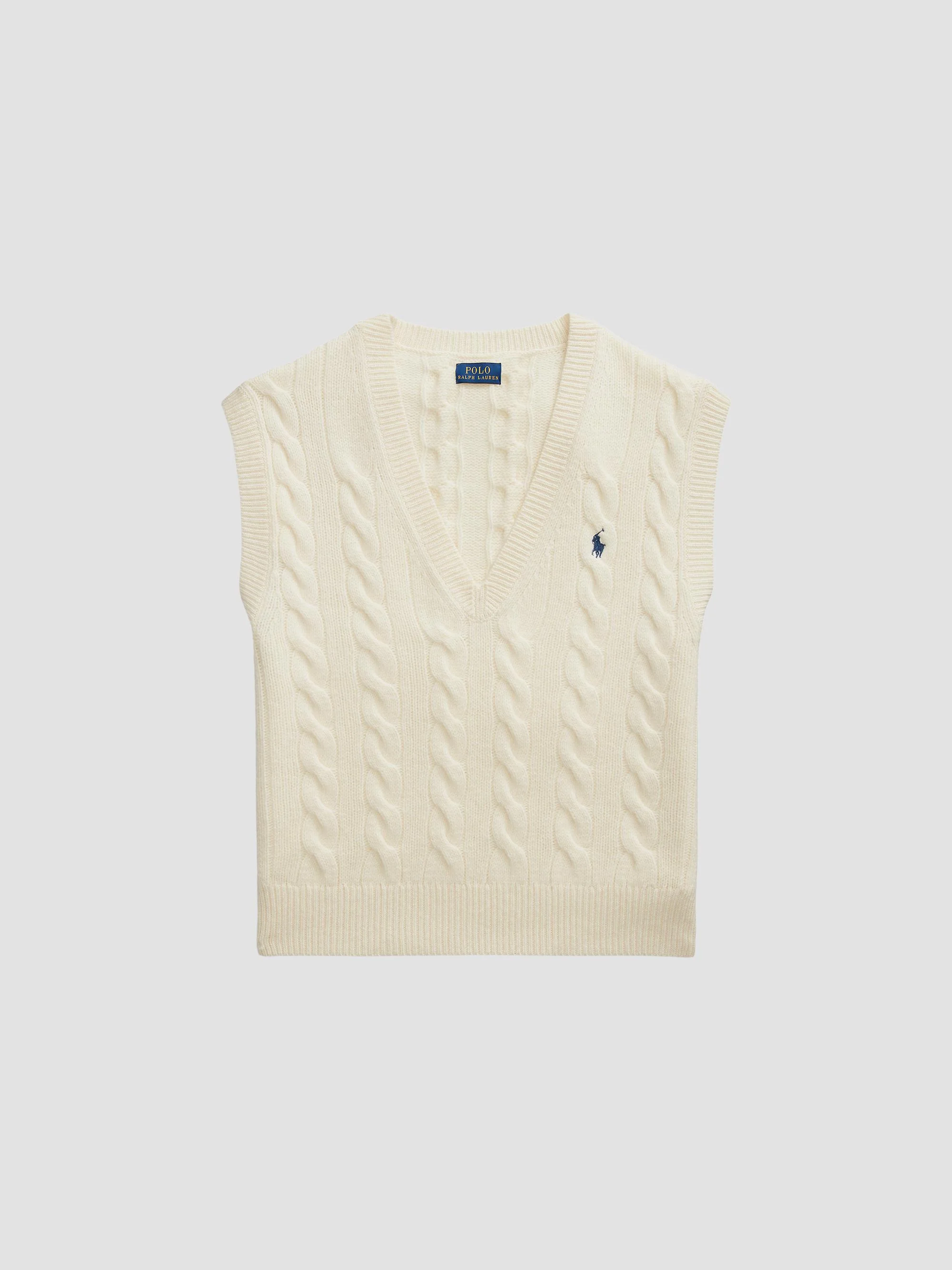 Women's Cable-Knit Wool-Cashmere Sweater Vest - Authentic Cream - 1