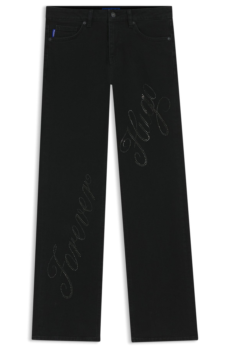 SLIM-FIT JEANS WITH RHINESTONE LOGOS 1