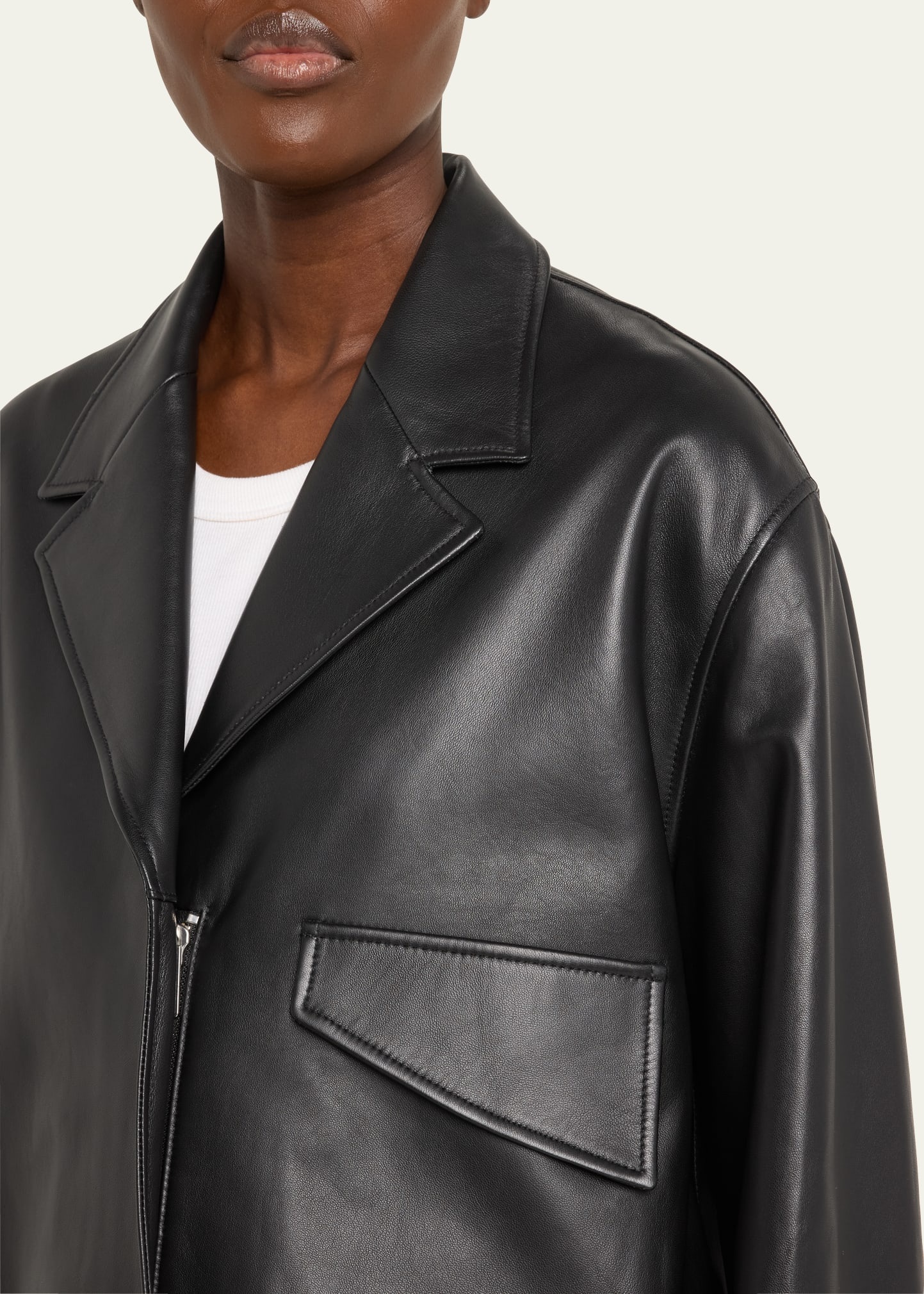 Charli Leather Zip-Front Jacket - 5