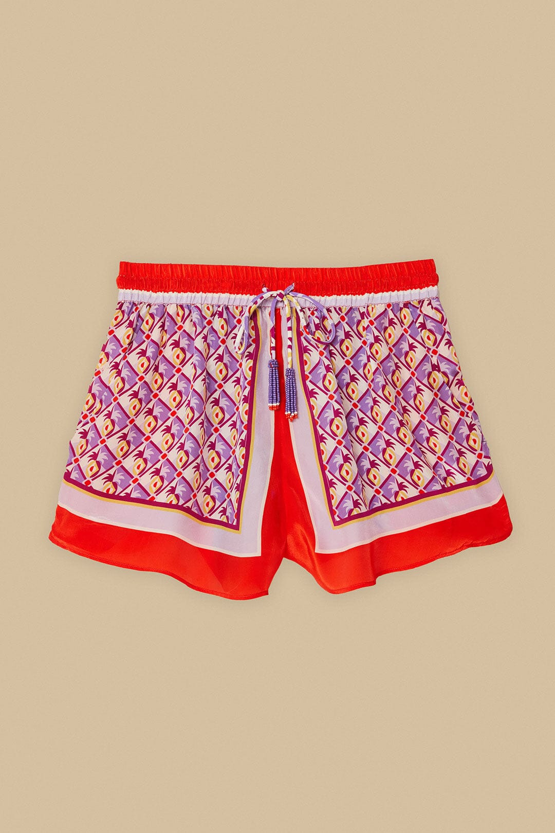 Multicolor Graphic Pineapple Scarf Shorts - 4
