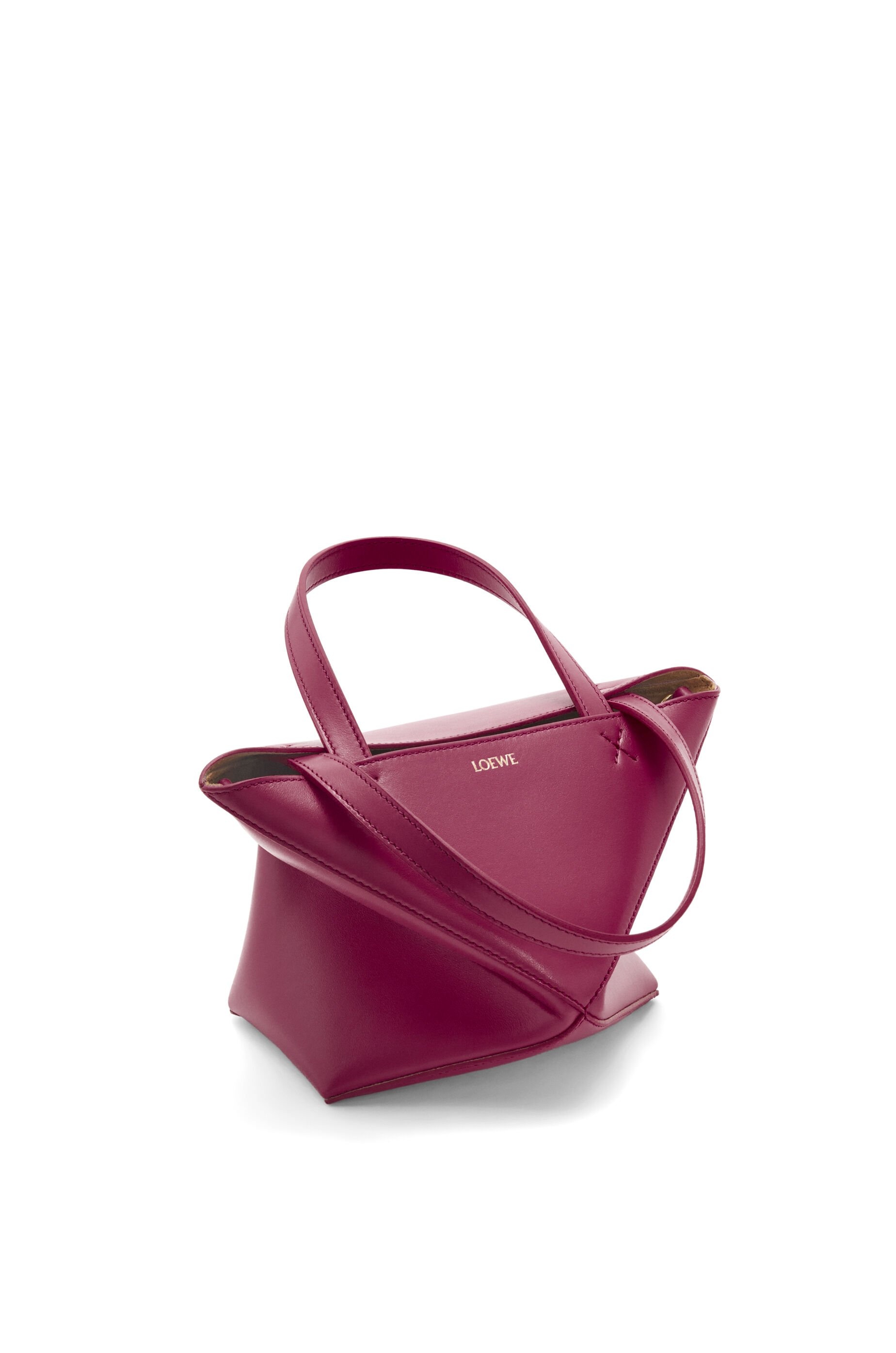 Mini Puzzle Fold Tote in shiny calfskin - 5