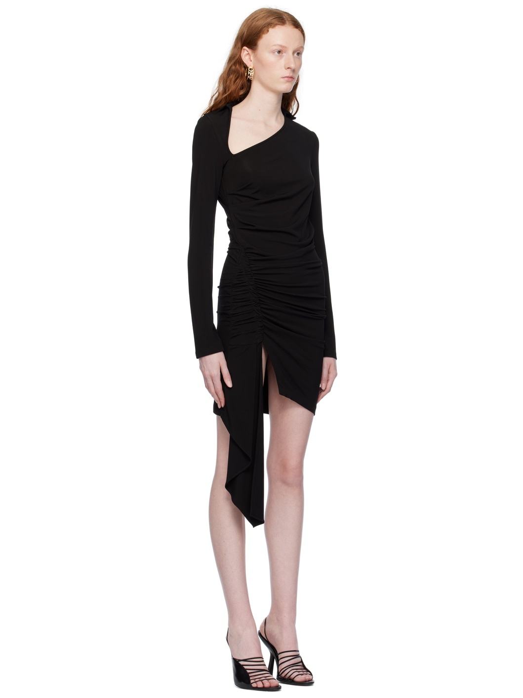 Black Asymmetrical Minidress - 2