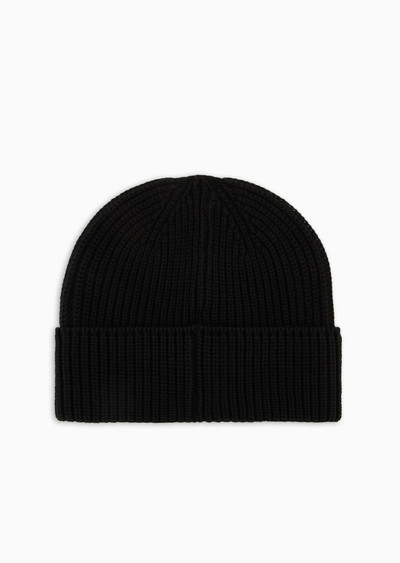 EMPORIO ARMANI Rib-knit beanie with turn-up brim outlook