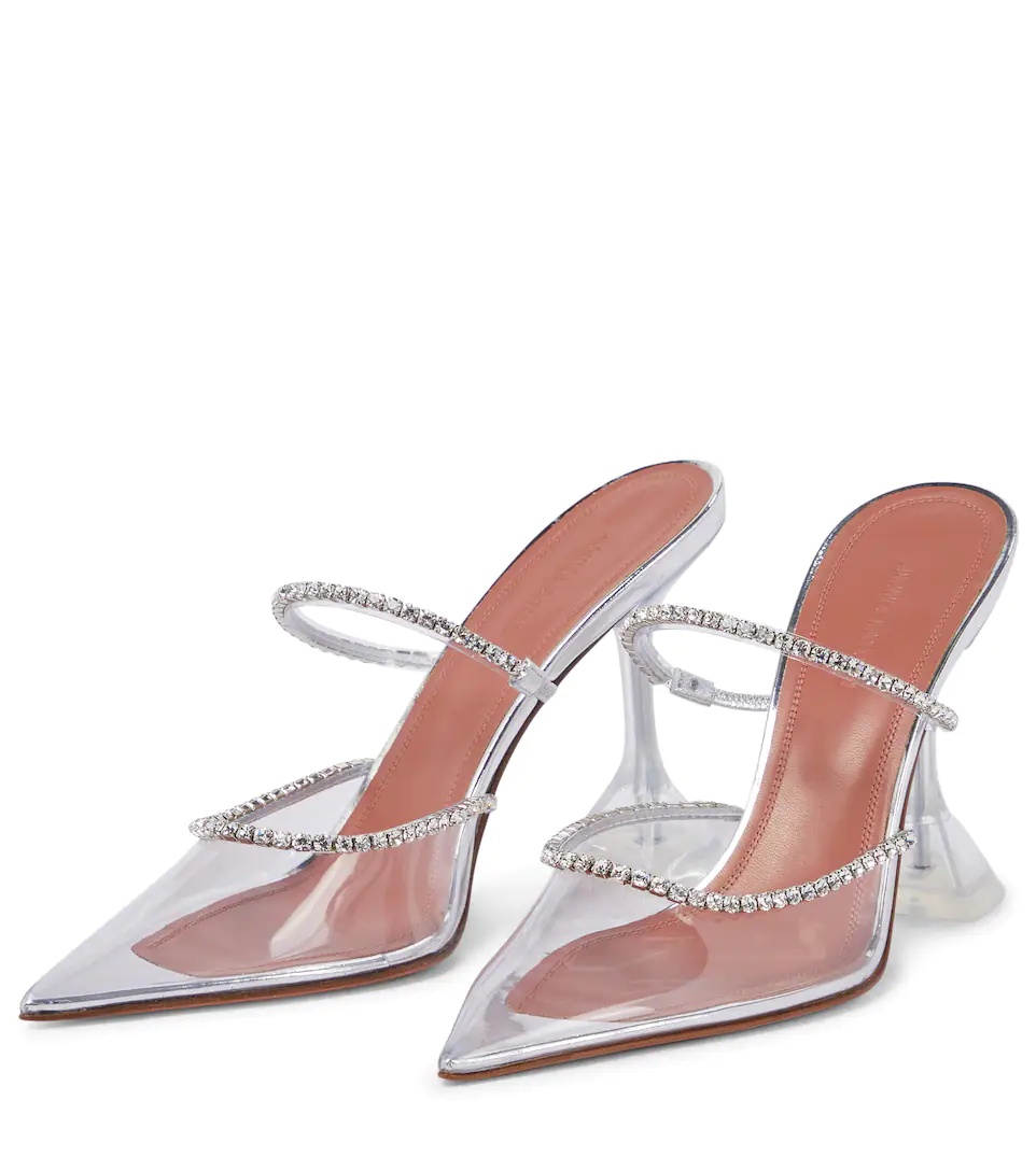 Gilda embellished PVC mules - 5
