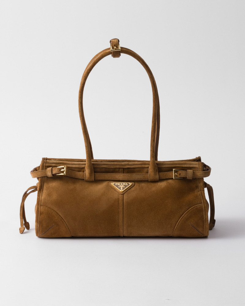 Prada Bonnie medium suede handbag 1