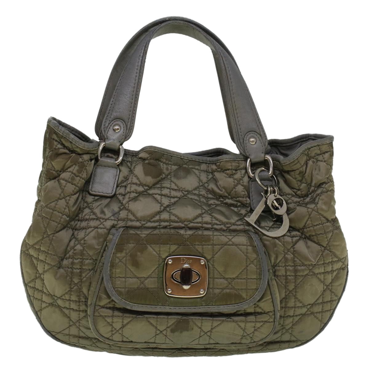 DIOR Canage Hand Bag Nylon Gray - 13