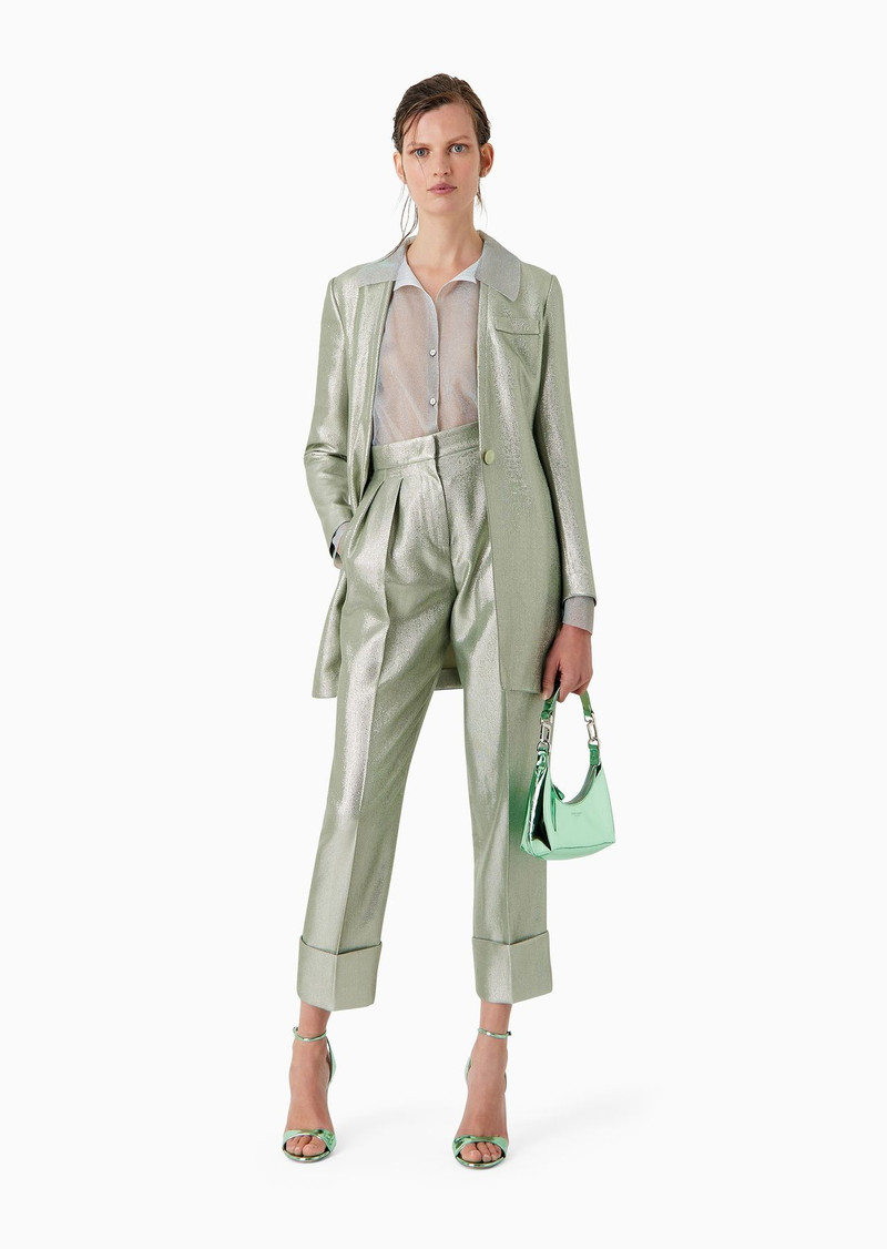 GIORGIO ARMANI Single-breasted jacket in fluid armure lurex outlook