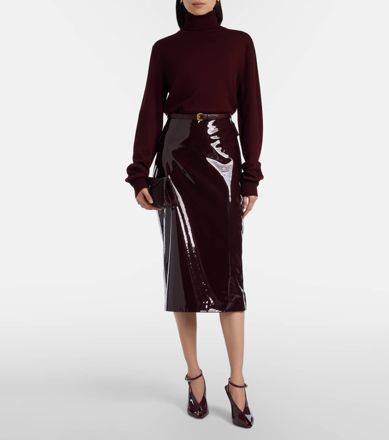 The Frankie Shop Samantha coated pencil skirt outlook