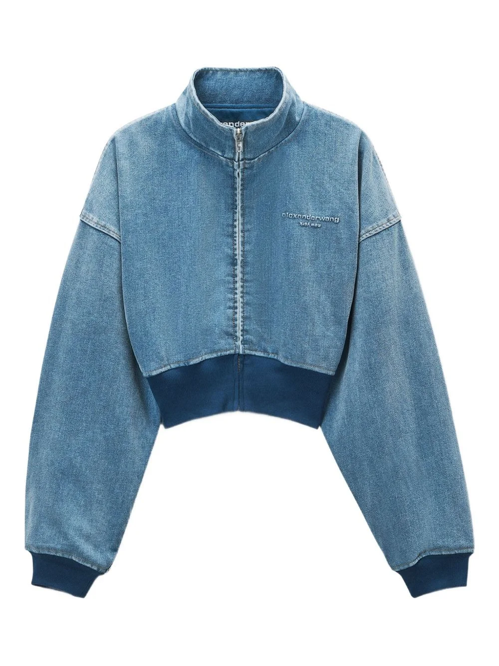 stand-collar denim jacket - 1