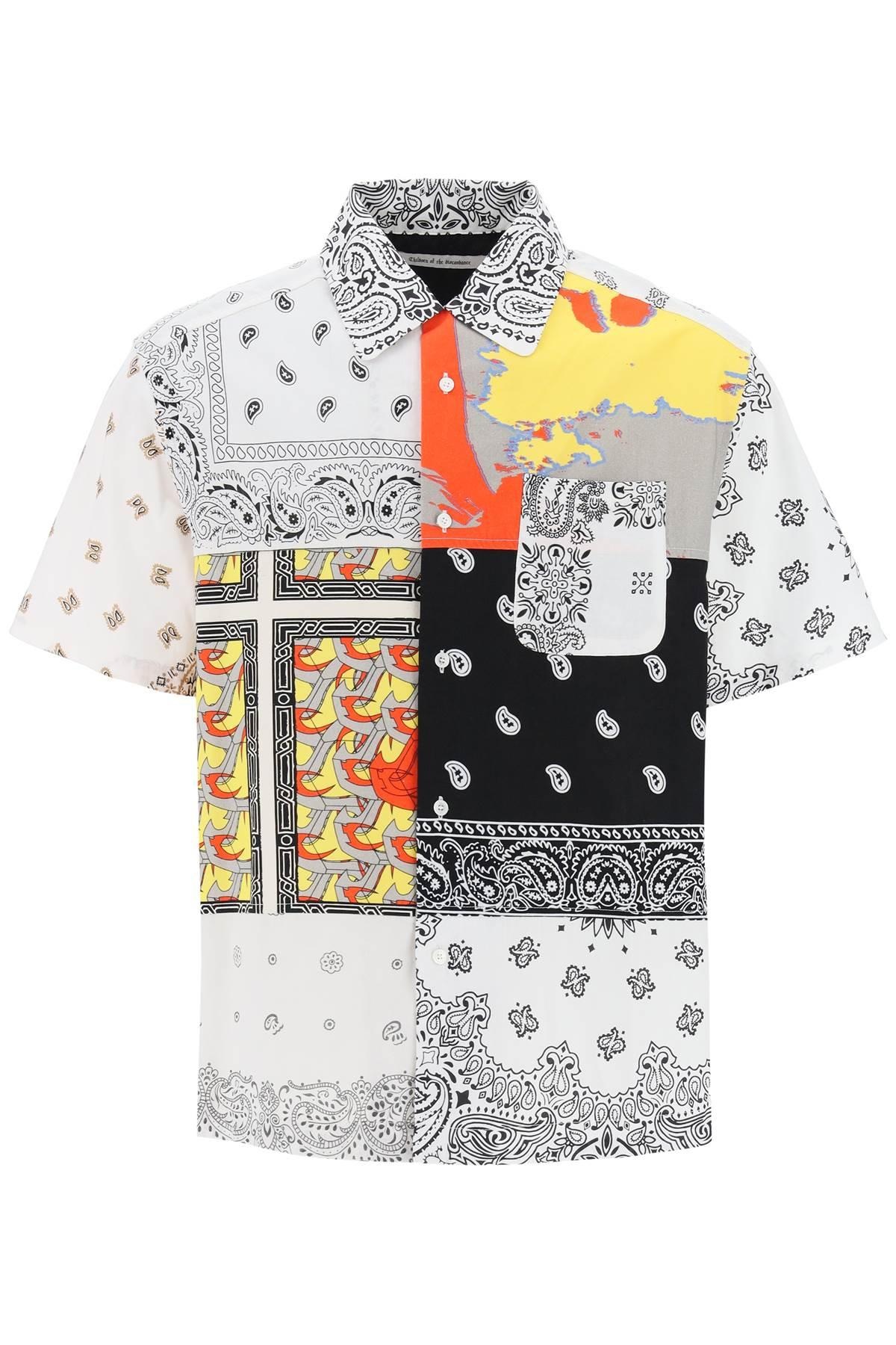 SHORT-SLEEVED PATCHWORK SHIRT - 1