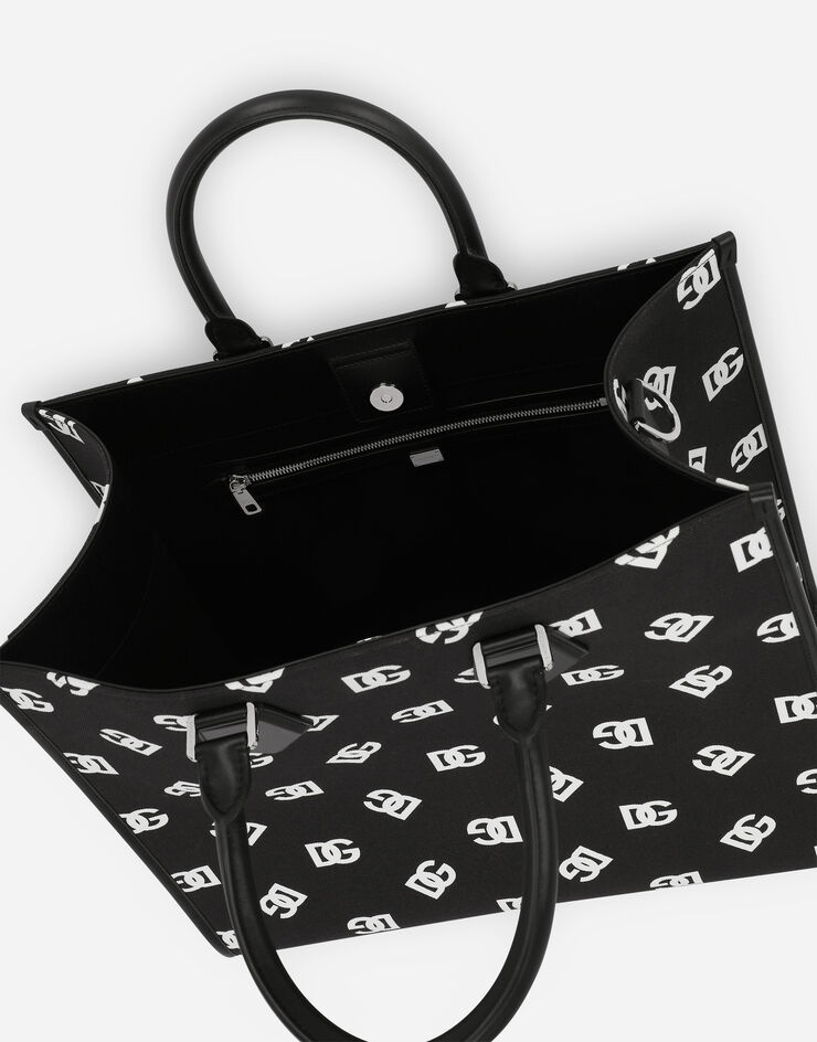 Large canvas shopper with all-over DG logo - 5