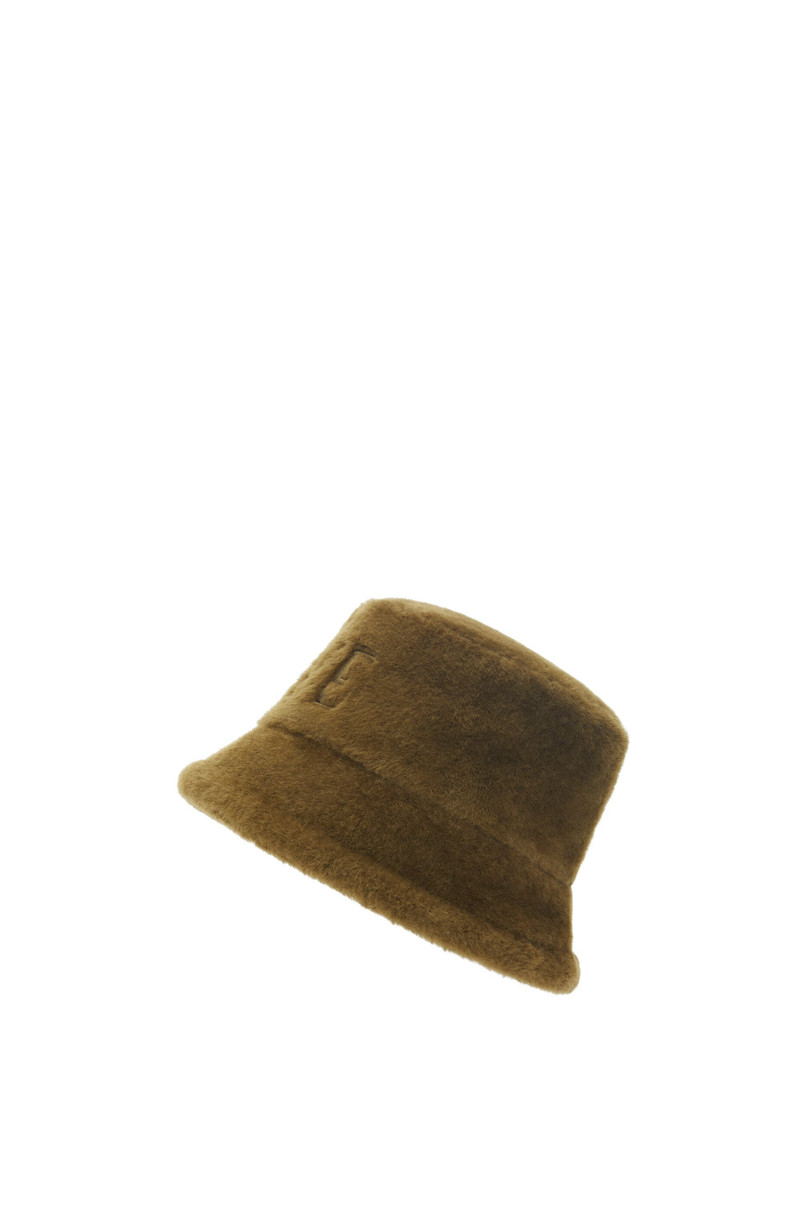 Loewe Loewe bucket hat in shearling outlook