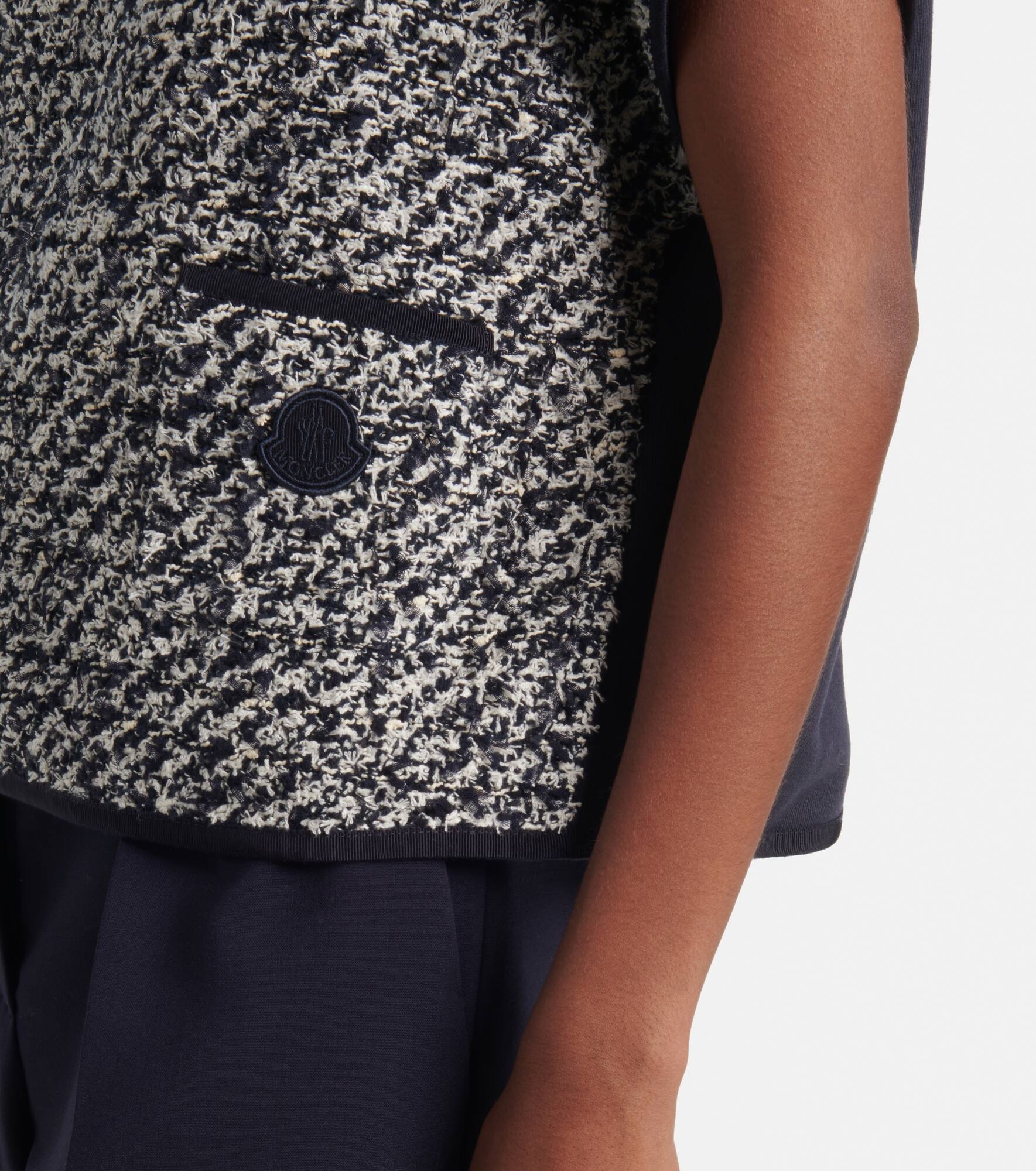 Cotton-blend tweed satin top - 5