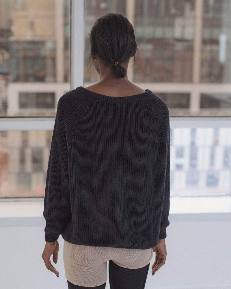 BASERANGE Danube V Neck Sweater - Organic Cotton Knit outlook