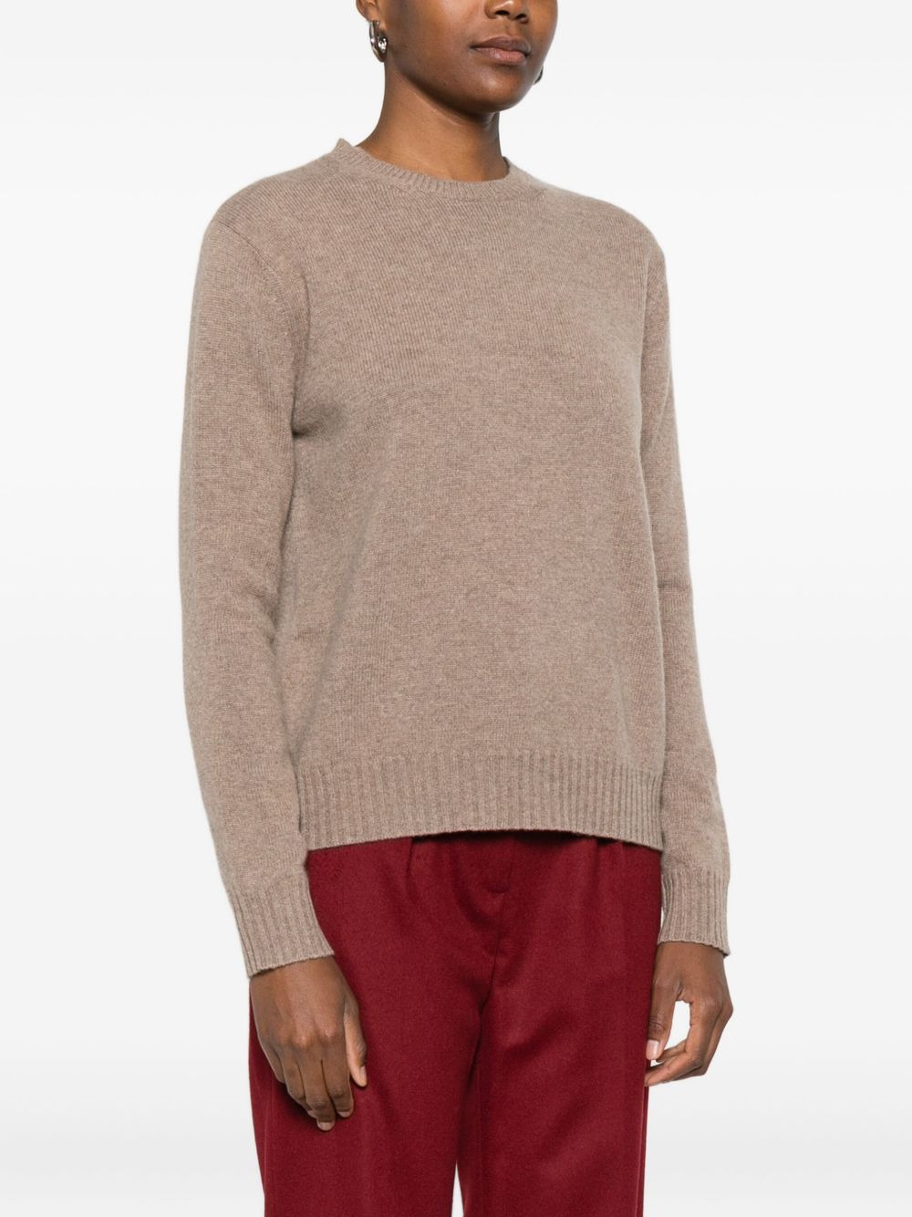 round-neck cashmere sweater - 3