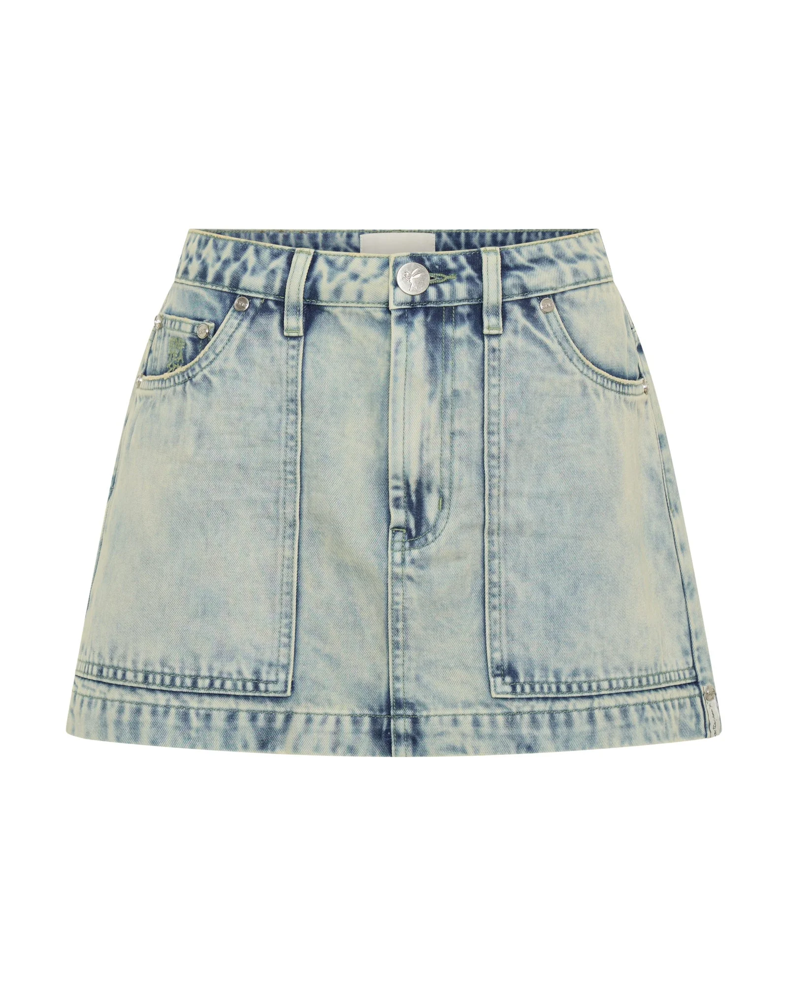 Fiasco Low Waist Utility Micro Mini Denim Skirt - Ambrosia Blue - 1