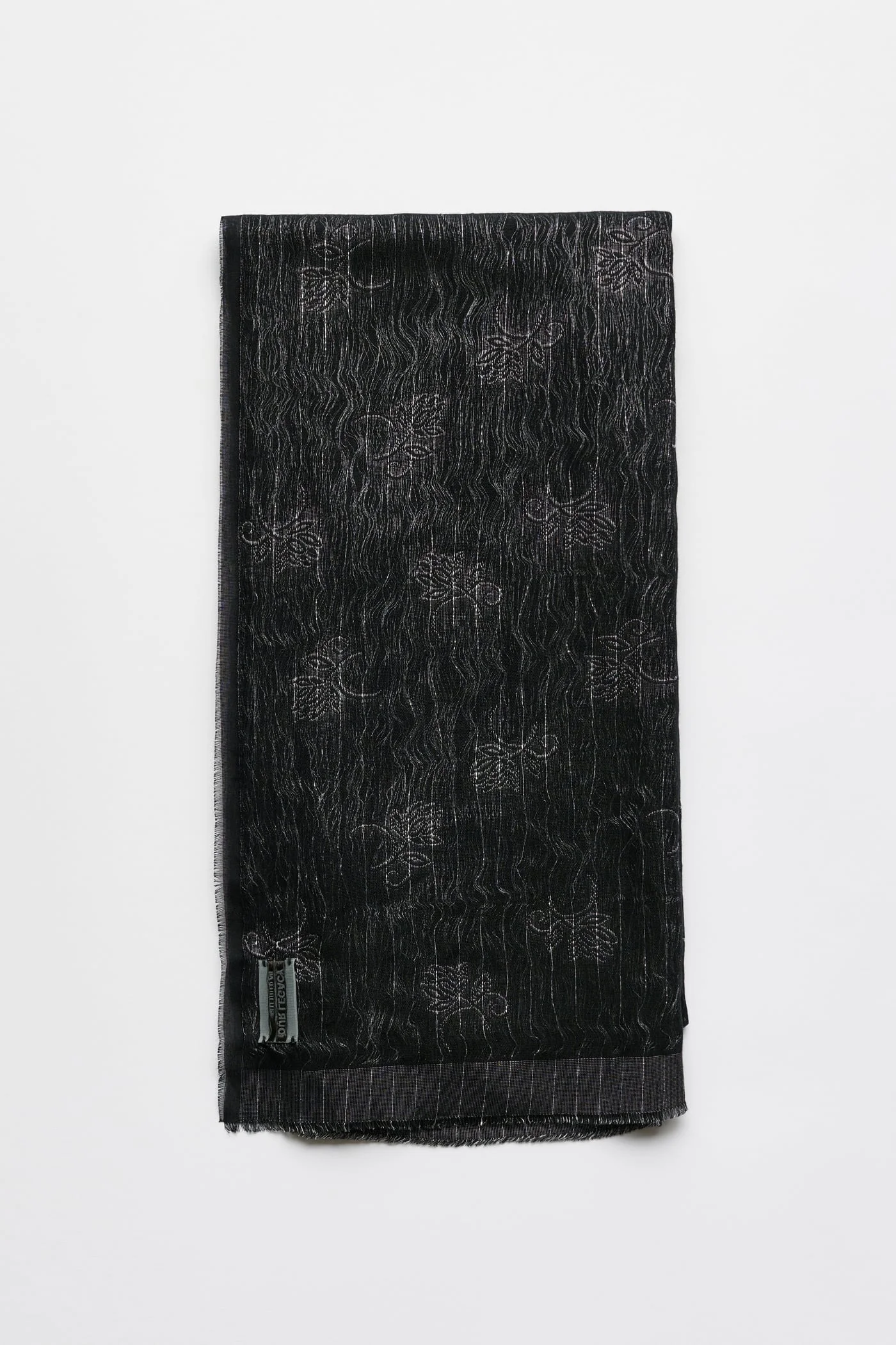 Ornate Scarf Black Alluring Cotton Jaquard - 1