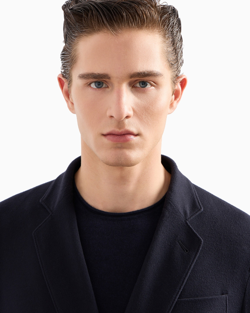 Double-breasted Upton Line jacket in lightweight virgin-wool cloth 5