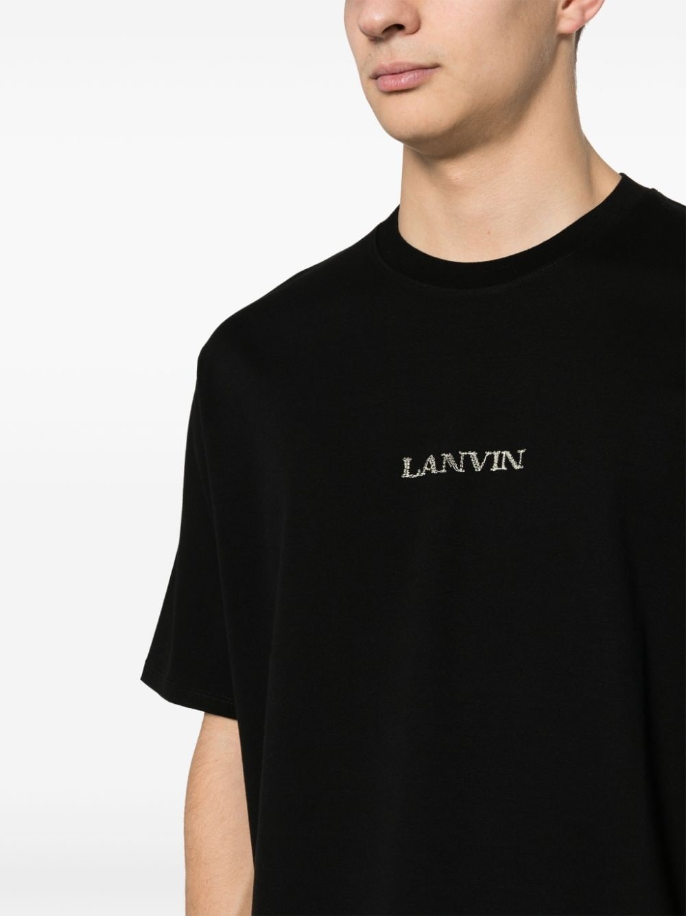 logo-embroidered cotton T-shirt - 5