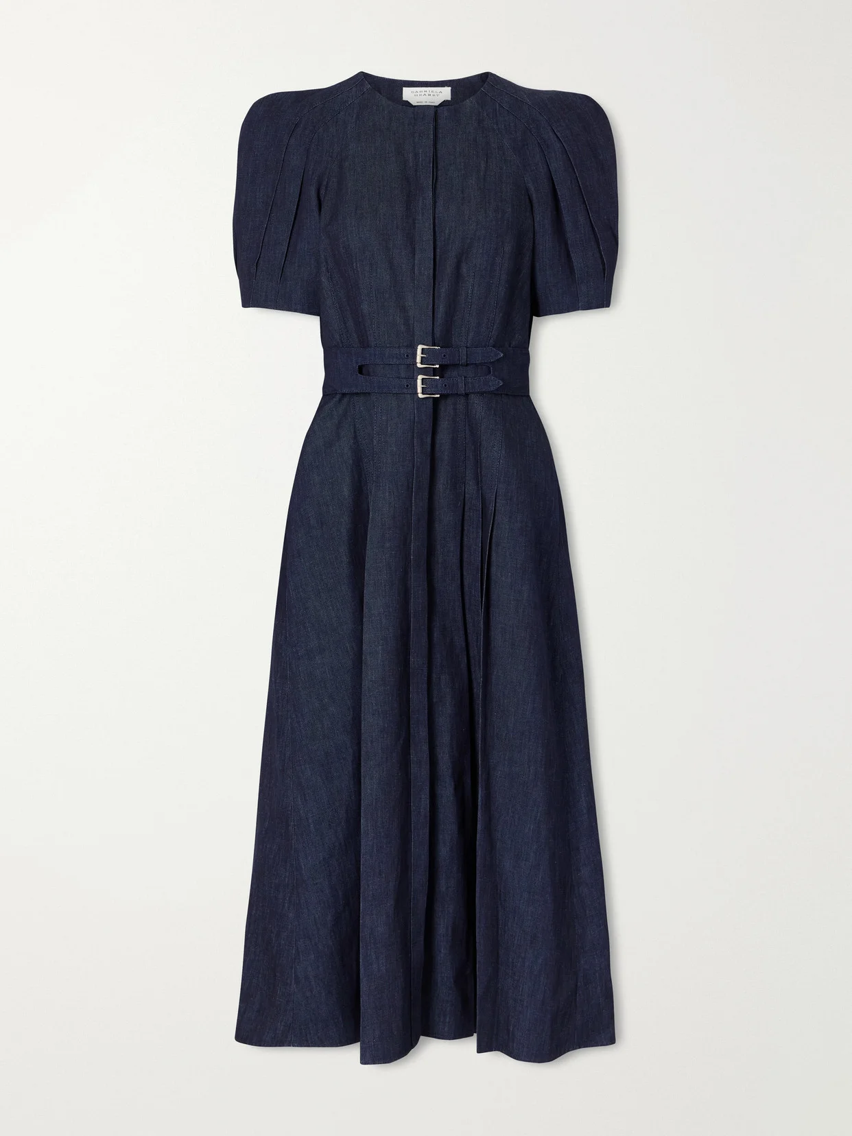 Patricia Belted Cotton And Linen-blend Denim Midi Dress - 1