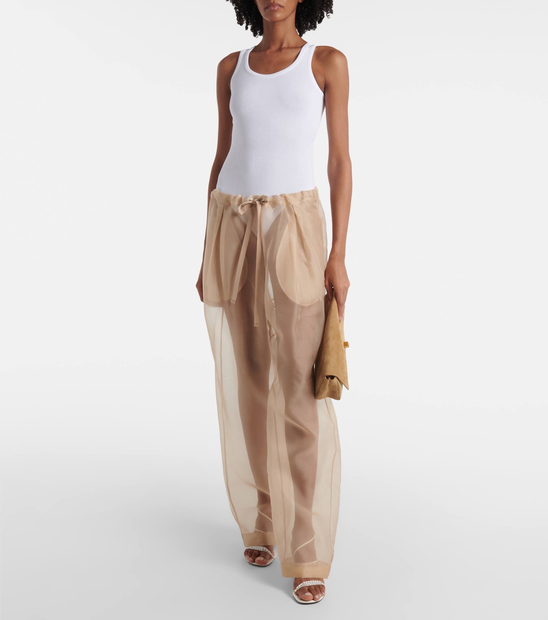 Trenton silk-blend organza wide-leg pants - 5