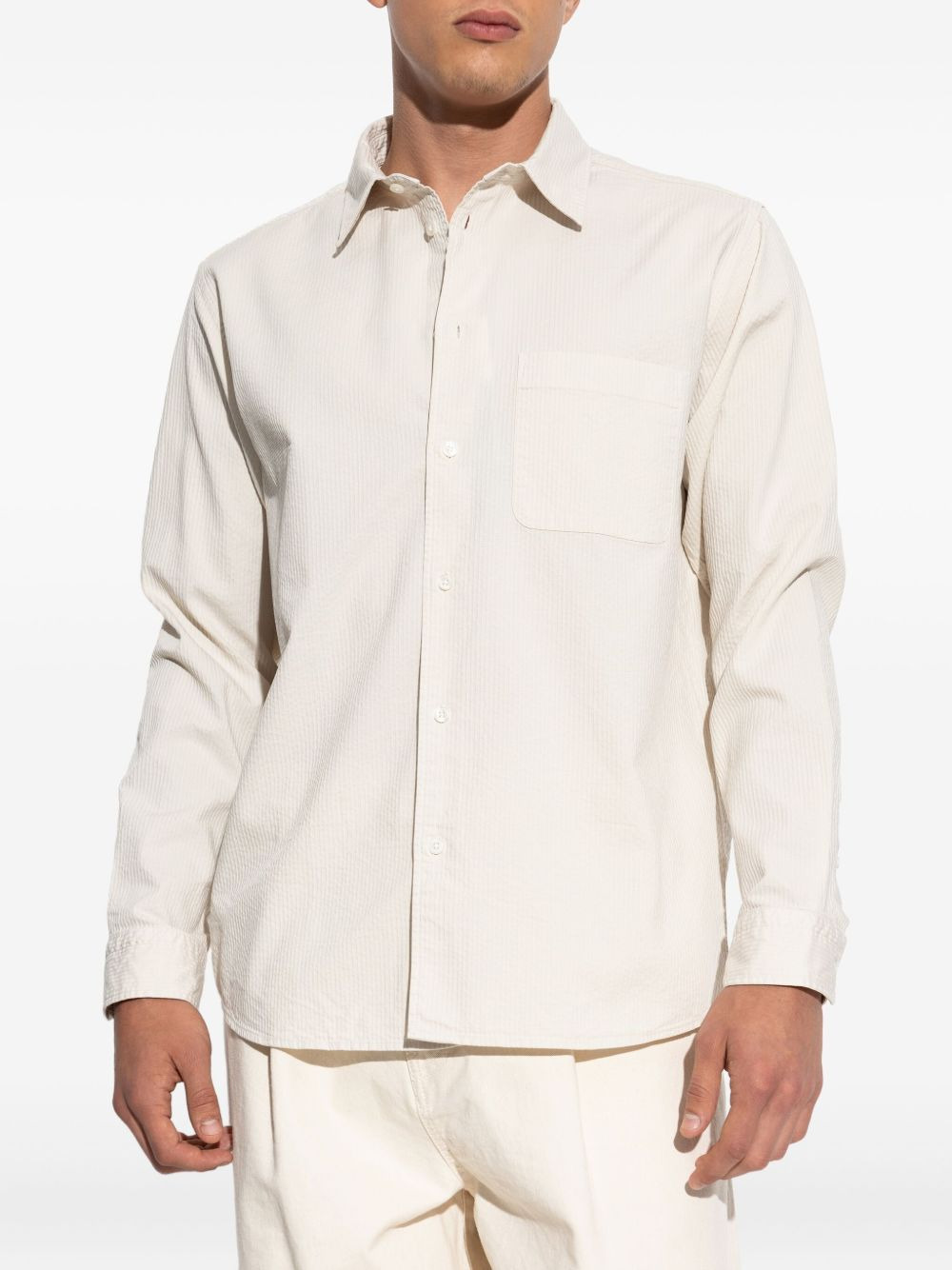 textured chest-pocket shirt - 3