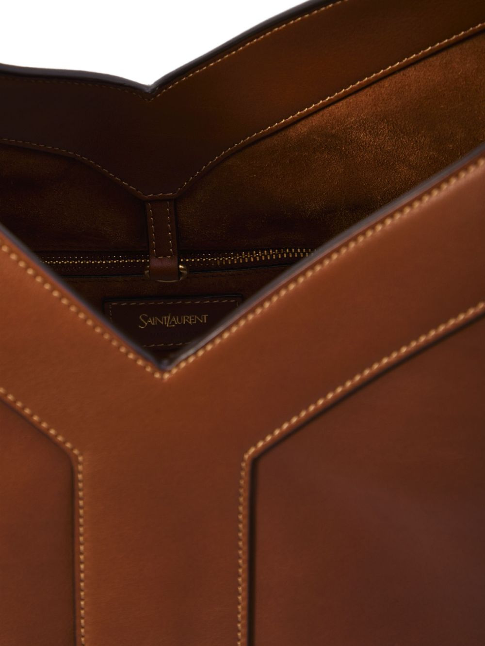 large Y leather tote bag - 4