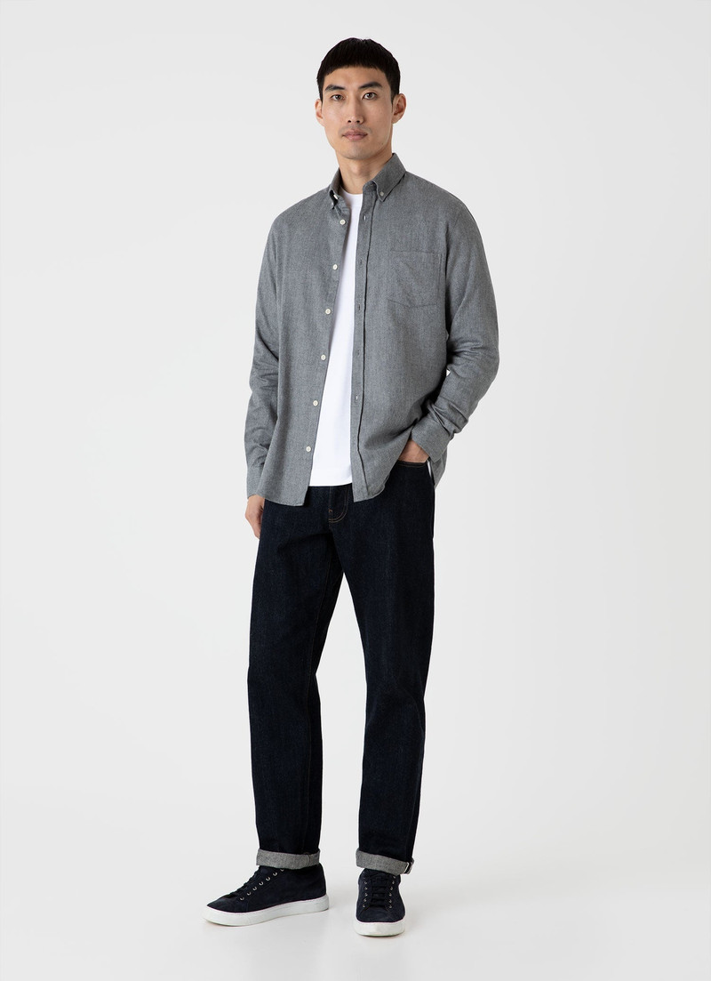 Sunspel Button Down Flannel Shirt outlook