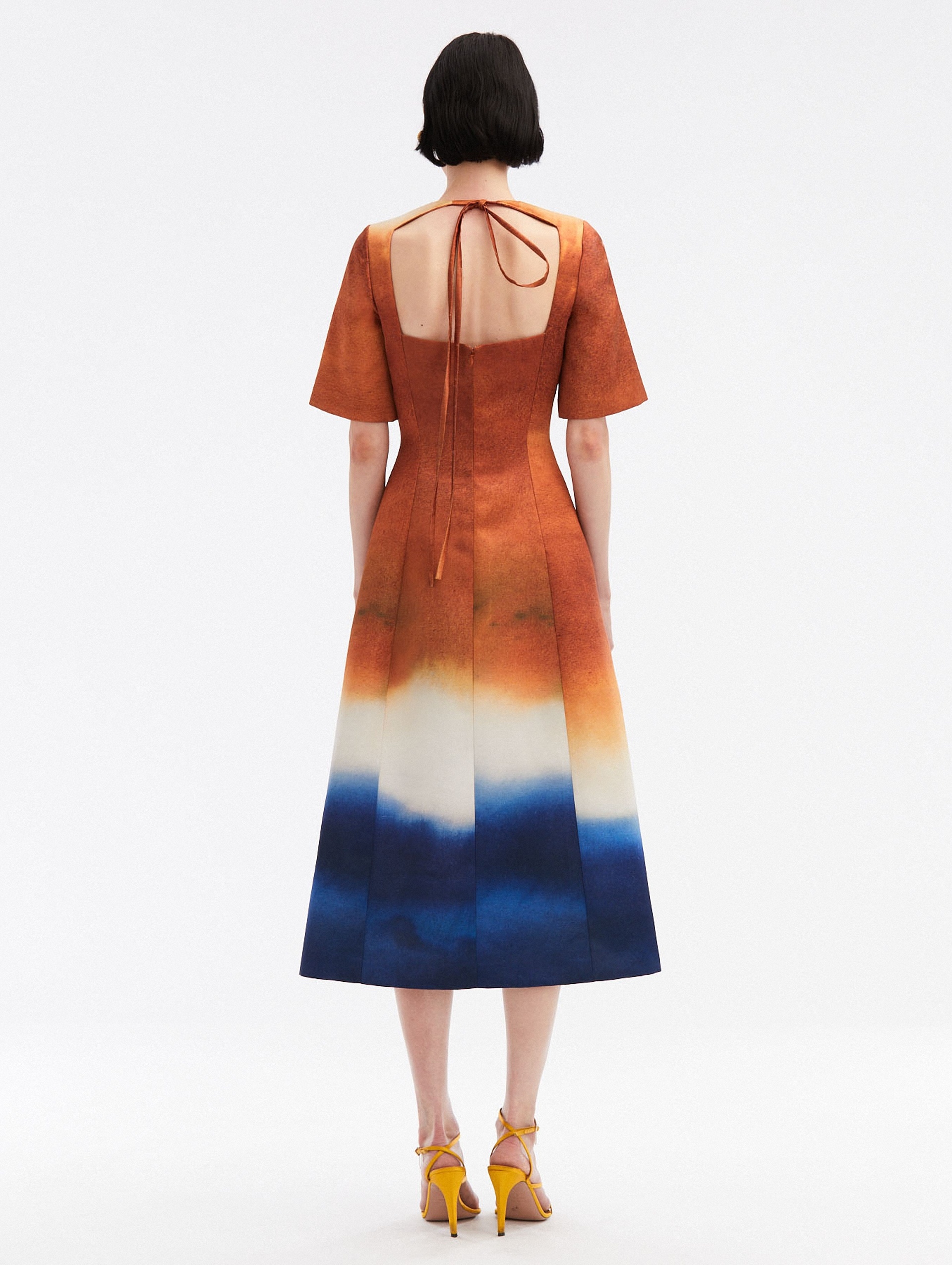 ABSTRACT OMBRÉ SATIN DRESS - 2